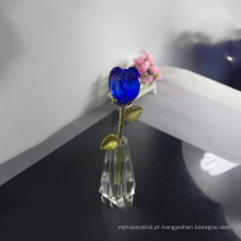 Presente barato da porta do casamento do cristal da flor da rosa do azul